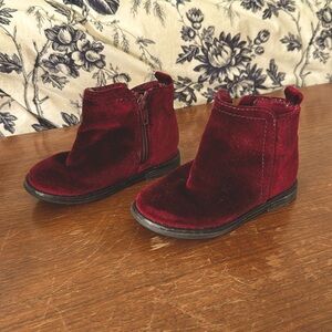 Red velvet booties